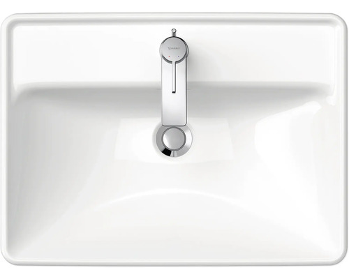 Aufsicht auf ein Waschbecken mit Armatur