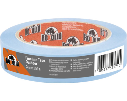 ROXOLID Fineline Tape Kreppband aussen - auch auf Silikon haftend - blau 24 mm x 50 m Roxolid Fineline Tape Outdoor, 24 Millimeter mal 50 Meter