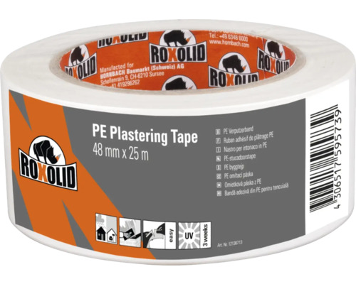 ROXOLID PE Ruban d'enduisage 48 mm x 25 m Ruban de plâtrage PE Roxolid, 48 millimètres sur 25 mètres