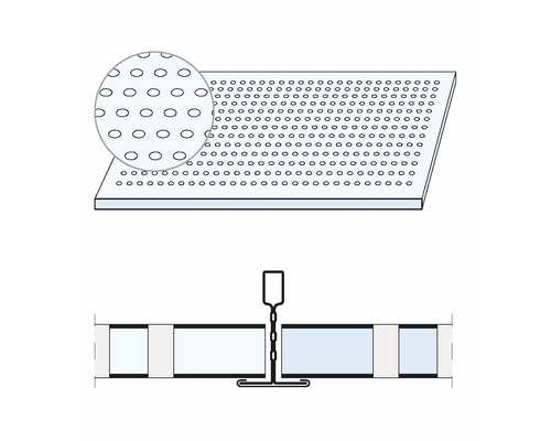 Image d''une plaque acoustique perforée et de son montage