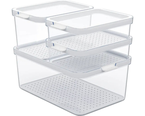 Set organisateur de réfrigérateur Rotho CAUMA 4 pièces transparent