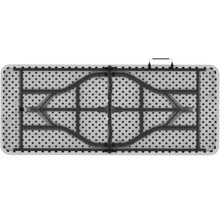 Klapptisch aus Kunststoff mit Stahlgestell, Draufsicht