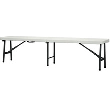 Table pliante avec structure en acier et plateau en plastique