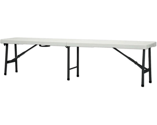 Table pliante avec structure en acier et plateau en plastique