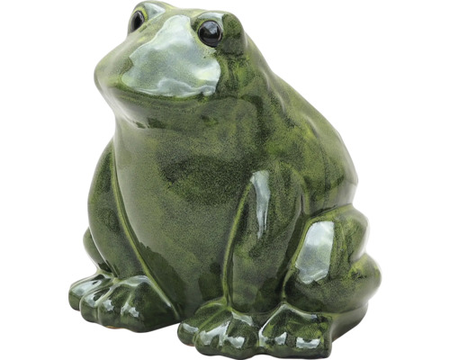 Figurine décorative grenouille Lafiora h 17,5 cm céramique vert