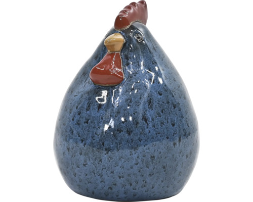 Figurine décorative poulet Lafiora h 29 cm céramique bleu