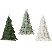 Drei dekorative Weihnachtsbäume aus Filz