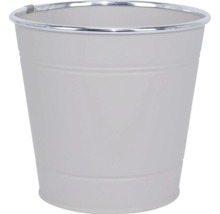 Eimer aus Metall mit silberfarbenem Rand