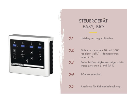 Saunasteuergerät Easy Bio mit Digitalanzeige