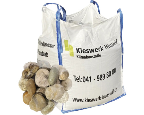 Big Bag Bollensteine sortiert 110-150 mm 825 kg = 0,5 cbm Big Bag mit Flusssteinen