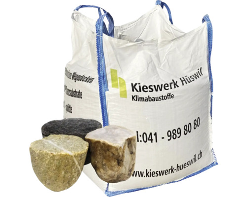 Big Bag pavé Hüswiler Gwäggi mini cassé 1 t = 8.7 m² Big Bag avec gravier décoratif