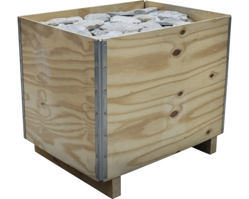 Caisse en bois remplie de pierres