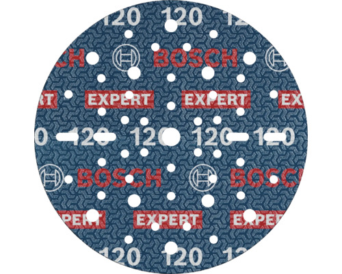 Bosch Feuille abrasive pour ponceuse excentrique 150 mm grain 120 perforée 50 pièces Bosch Feuille abrasive pour ponceuse excentrique 150 mm grain 120 perforée 50 pièces
