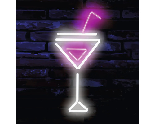 Leinwandbild Neon Cocktail 27x27 cm