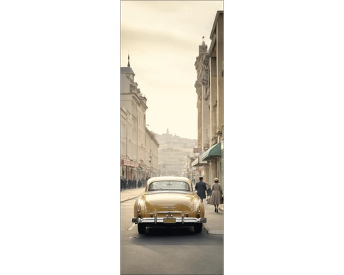 Leinwandbild Vintage Car On The Street II 27x77 cm