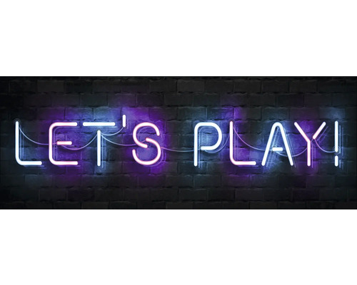 Leinwandbild Neon Lets Play 77x27 cm