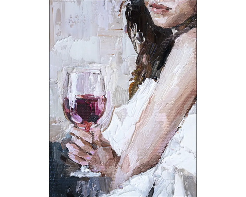 Leinwandbild Girl With Wine Glass II 57x77 cm