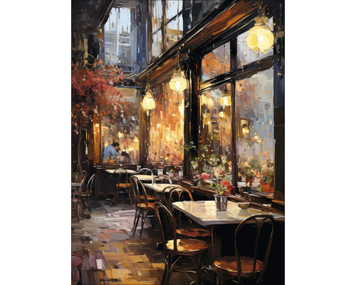 Leinwandbild Little Street Cafe III 84x116 cm