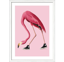 Gerahmtes Bild eines Flamingos mit Turnschuhen