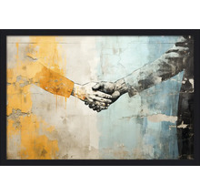Gerahmtes Wandbild mit Händedruckmotiv