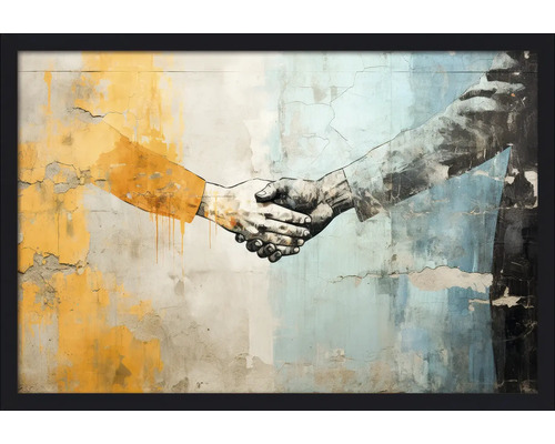 Gerahmtes Bild Shake Hands 130x90 cm