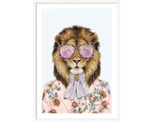 Gerahmtes Bild Lion With Glasses 1 75x105 cm