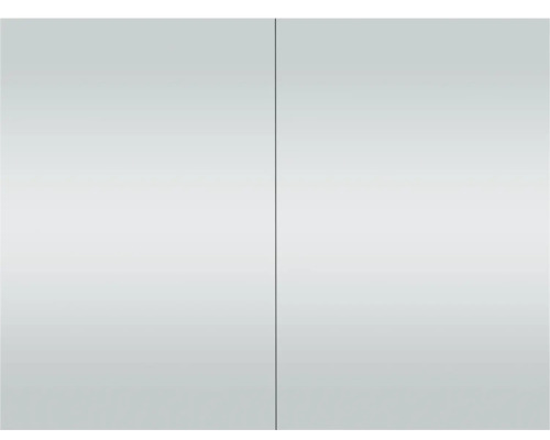 Armoire de toilette à LED DSK Silver Skyline lxhxp 80x60x13.1 cm couleur alu Meuble de salle de bains avec deux portes