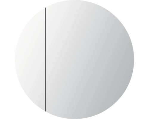 Armoire de toilette à LED DSK Silver Style lxhxp 80x80x8.9 cm couleur alu Miroir rond avec une ligne verticale