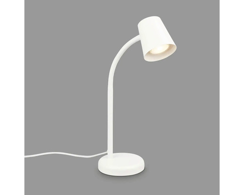 Weisse Schreibtischleuchte mit flexiblem Arm