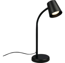 Schwarze Schreibtischlampe mit rundem Fuß und verstellbarem Arm