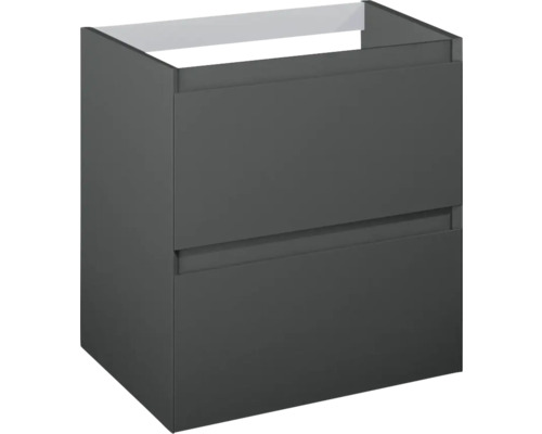 Jungborn DECEM Waschbeckenunterschrank BxHxT 60x63.5x45.8 cm anthrazit matt Waschbeckenunterschrank mit zwei Schubladen
