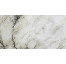 Gros plan d''une plaque de marbre blanc avec des veines grises.
