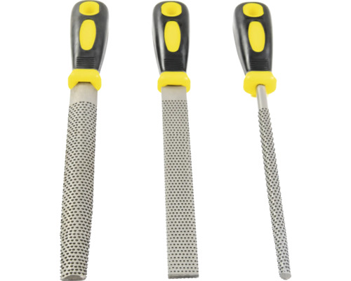 Drei Holzraspeln mit Griff