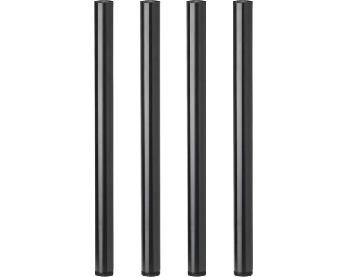 Pied de table lot de 4 Tarrox rond 710 Ø 60 mm noir