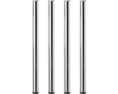 Pied de table lot de 4 Tarrox rond 710 Ø 60 mm chrome