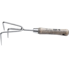 Griffe de jardin à trois dents avec manche en bois