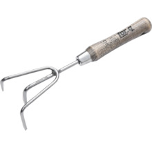 Griffe de jardin en acier inoxydable avec manche en bois