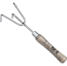 Griffe de jardin en acier inoxydable avec manche en bois
