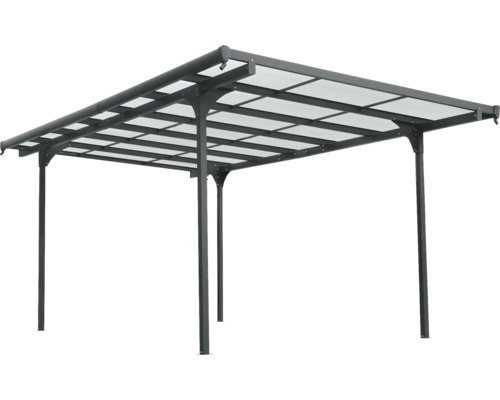 Pavillon avec toit transparent et cadre métallique