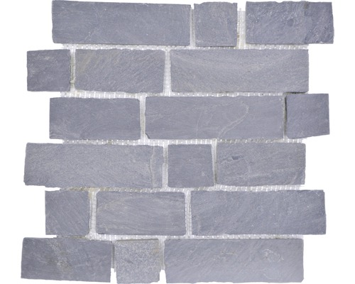Mosaïque en pierre naturelle XMS547N noir 32,7x30,7 cm Mosaïque en ardoise de format irrégulier