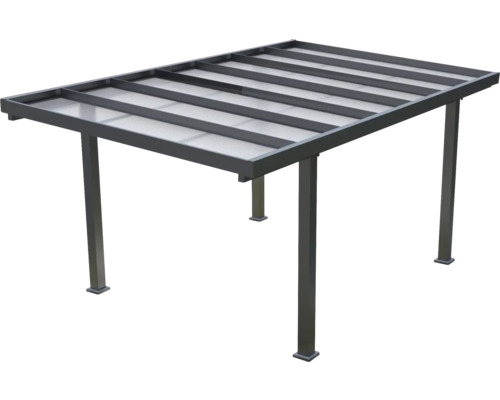 Auvent de terrasse en métal et panneaux transparents