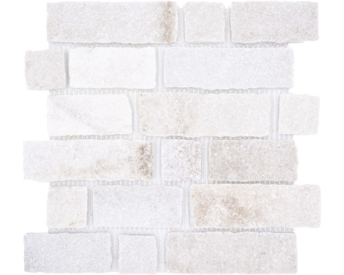 Mosaïque en pierre naturelle XMS549N blanc 32,7x30,7 cm Mosaïque en pierre naturelle aspect brique