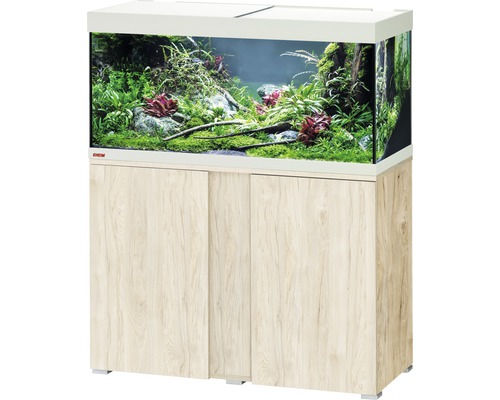 Kit complet d'aquarium EHEIM Vivaline 180 LED avec éclairage à LED, chauffage, filtre et meuble bas pin