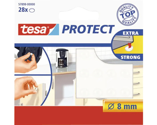 Pastilles antibruit/antidérapantes tesa® Protect transparentes Ø 8 mm