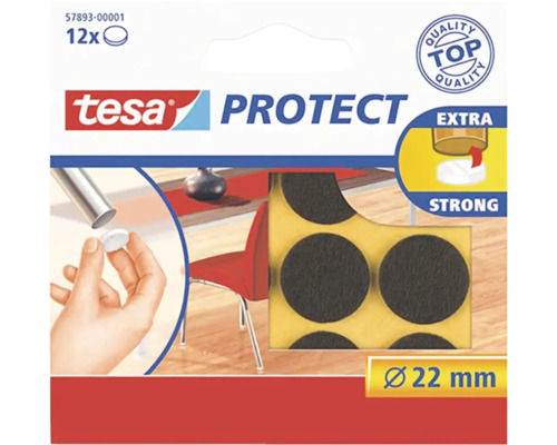 Patins en feutre tesa® Protect marron Ø 22 mm