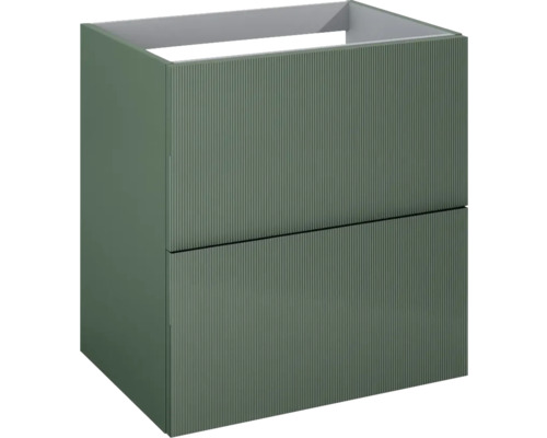 Jungborn NONUS Waschbeckenunterschrank BxHxT 60x63.5x45.3 cm forest grün matt Unterschrank mit zwei Schubladen für Waschtisch
