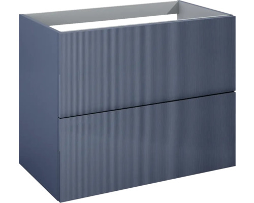 Jungborn NONUS Waschbeckenunterschrank BxHxT 80x63.5x45.3 cm navy blau matt Waschtischunterschrank mit zwei Schubladen