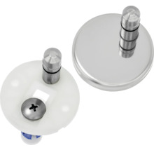 Deux fixations de siège de toilette en plastique et métal