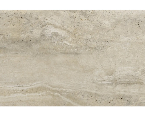 Feinsteinzeug Terrassenplatte Doumo Travertino beige 90 x 60 x 2 cm Travertinplatte mit Maserung
