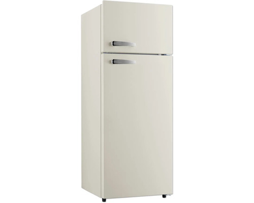 Freistehender Kühlschrank mit zwei Türen und Griffen